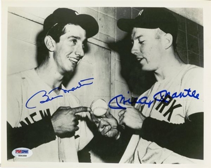 Mickey Mantle & Billy Martin Dual Signed Black & White 8x10 Photo